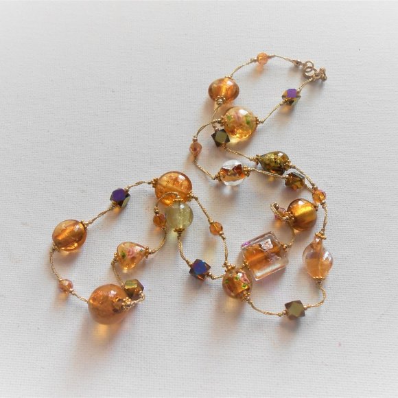 Glass Flower Beaded Necklace - Picture 6 of 6